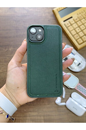 İPhone 14 Uyumlu Premium Deri Dokulu Darbelere Karşı Dayanıklı Nazal Silikon Kılıf