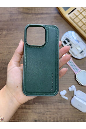 İPhone 16 Pro Uyumlu Premium Deri Dokulu Darbelere Karşı Dayanıklı Nazal Silikon Kılıf