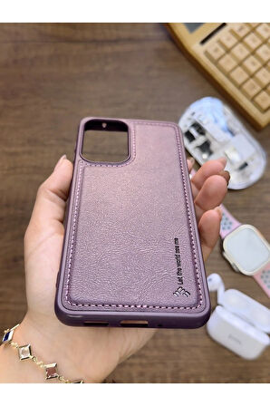 Samsung Galaxy A33 Uyumlu Premium Deri Dokulu Darbelere Karşı Dayanıklı Nazal Silikon Kılıf