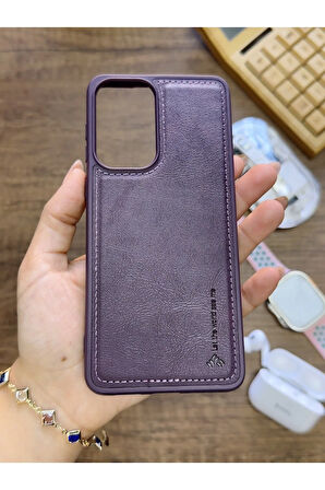Samsung Galaxy A33 Uyumlu Premium Deri Dokulu Darbelere Karşı Dayanıklı Nazal Silikon Kılıf