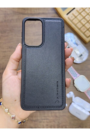 Samsung Galaxy A33 Uyumlu Premium Deri Dokulu Darbelere Karşı Dayanıklı Nazal Silikon Kılıf