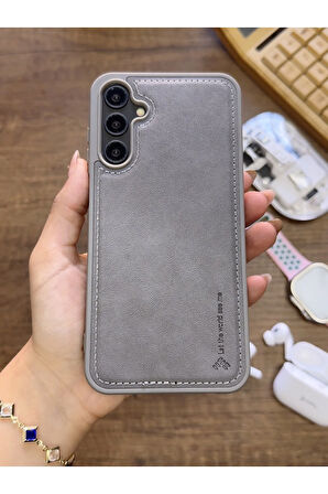 Samsung Galaxy A25 Uyumlu Premium Deri Dokulu Darbelere Karşı Dayanıklı Nazal Silikon Kılıf