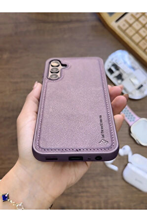 Samsung Galaxy A35 Uyumlu Premium Deri Dokulu Darbelere Karşı Dayanıklı Nazal Silikon Kılıf