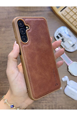 Samsung Galaxy S24 Uyumlu Premium Deri Dokulu Darbelere Karşı Dayanıklı Nazal Silikon Kılıf