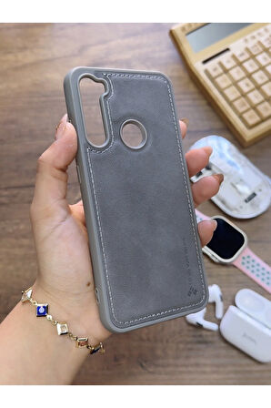 Redmi Note 8 Uyumlu Premium Deri Dokulu Darbelere Karşı Dayanıklı Nazal Silikon Kılıf