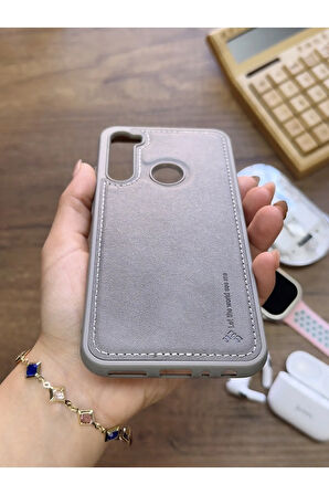 Redmi Note 8 Uyumlu Premium Deri Dokulu Darbelere Karşı Dayanıklı Nazal Silikon Kılıf