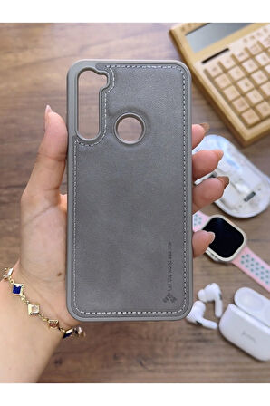 Redmi Note 8 Uyumlu Premium Deri Dokulu Darbelere Karşı Dayanıklı Nazal Silikon Kılıf