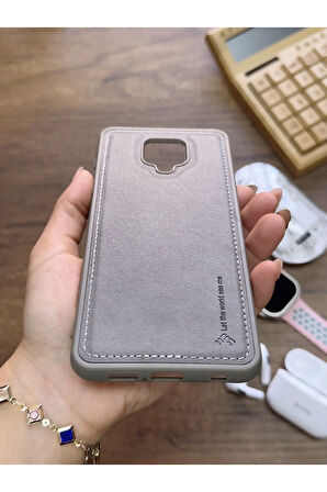 Redmi Note 9S Uyumlu Premium Deri Dokulu Darbelere Karşı Dayanıklı Nazal Silikon Kılıf