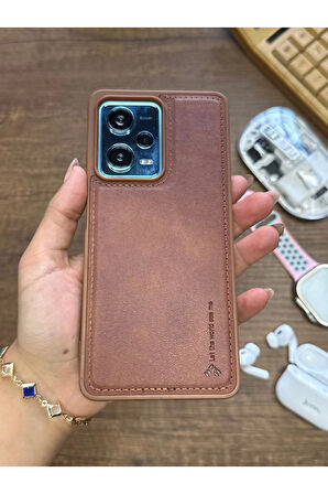 Redmi Note 12 4G Uyumlu Premium Deri Dokulu Darbelere Karşı Dayanıklı Nazal Silikon Kılıf
