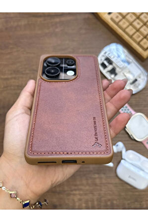 Redmi Note 13 Pro 4G Uyumlu Premium Deri Dokulu Darbelere Karşı Dayanıklı Nazal Silikon Kılıf