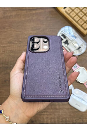 Redmi Note 13 Pro 4G Uyumlu Premium Deri Dokulu Darbelere Karşı Dayanıklı Nazal Silikon Kılıf