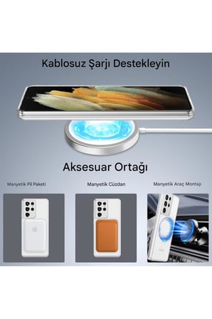 Samsung S21 Ultra Şeffaf Magsafe Kılıf MTL SAFE