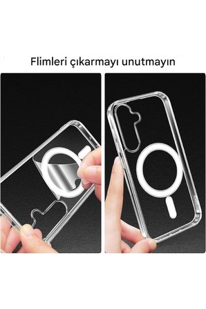 Samsung Galaxy A55 Şeffaf Magsafe Kılıf MTL SAFE