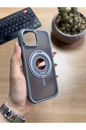 iPhone 13/14 Standlı Ve Yüzüklü MagSafe Kılıf Soocase721