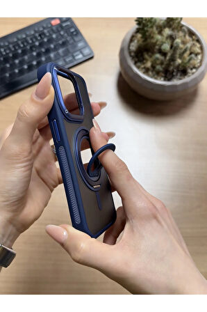 iPhone 14 Pro Standlı Ve Yüzüklü MagSafe Kılıf Soocase721