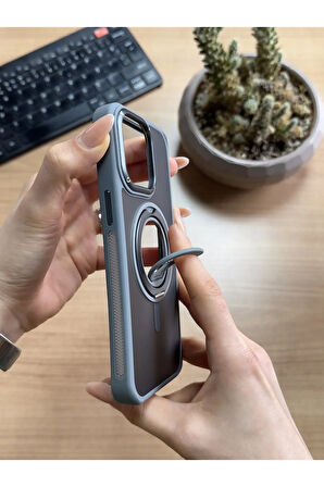 iPhone 15 Pro Max Standlı Ve Yüzüklü MagSafe Kılıf Soocase721