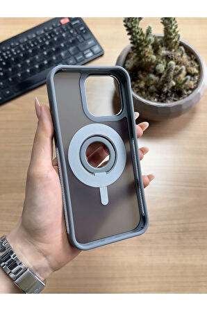 iPhone 15 Pro Max Standlı Ve Yüzüklü MagSafe Kılıf Soocase721