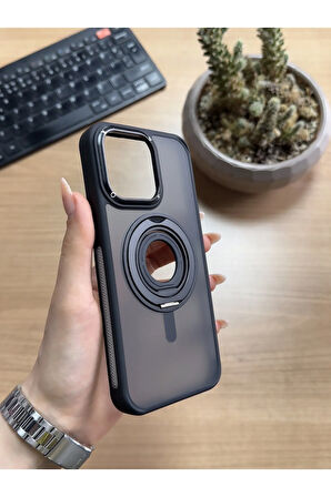 iPhone 15 Pro Max Standlı Ve Yüzüklü MagSafe Kılıf Soocase721