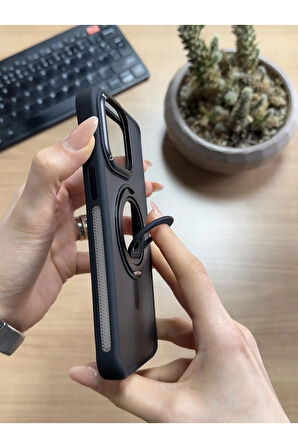 iPhone 15 Pro Max Standlı Ve Yüzüklü MagSafe Kılıf Soocase721