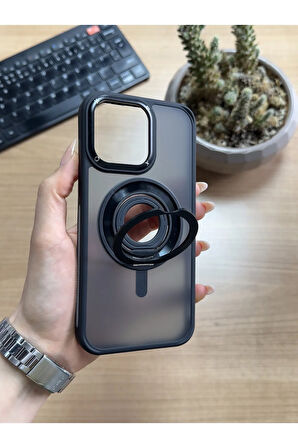 iPhone 15 Pro Max Standlı Ve Yüzüklü MagSafe Kılıf Soocase721