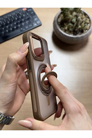 iPhone 15 Pro Standlı Ve Yüzüklü MagSafe Kılıf Soocase721