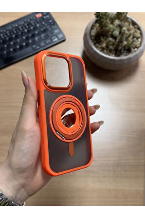 iPhone 15 Pro Standlı Ve Yüzüklü MagSafe Kılıf Soocase721