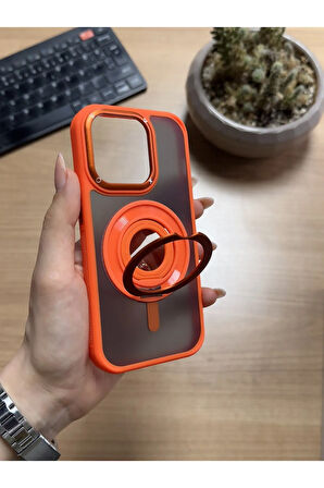 iPhone 15 Pro Standlı Ve Yüzüklü MagSafe Kılıf Soocase721