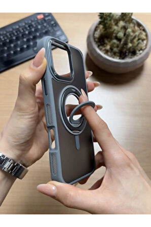 iPhone 16 Pro Max Standlı Ve Yüzüklü MagSafe Kılıf Soocase721
