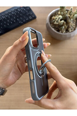 iPhone 16 Standlı Ve Yüzüklü MagSafe Kılıf Soocase721