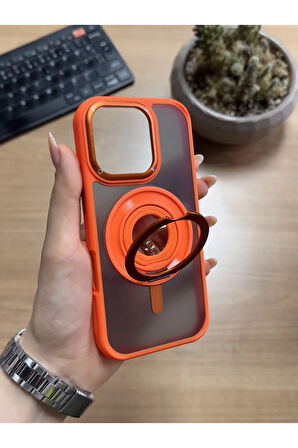 iPhone 16 Standlı Ve Yüzüklü MagSafe Kılıf Soocase721