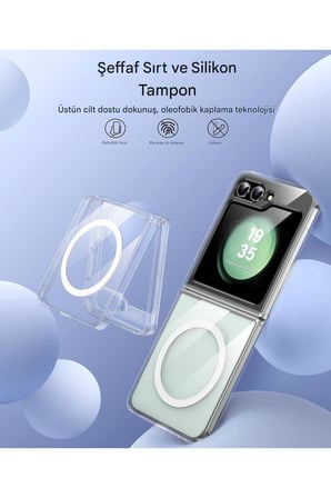 Samsung Z Flip 6 Şeffaf Magsafe Kılıf MTL SAFE