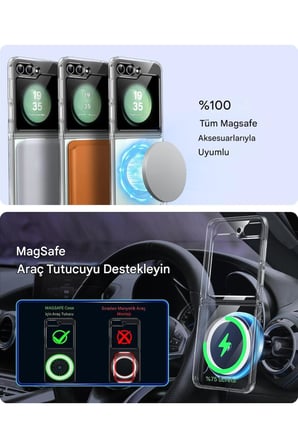 Samsung Z Flip 6 Şeffaf Magsafe Kılıf MTL SAFE