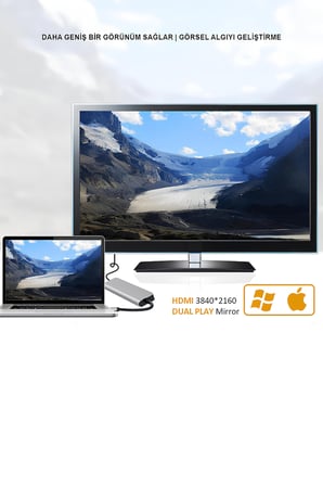 Type-C 7in1 Hub Çoklayıcı | 4K UHD | 87W PD | USB 3.0 x2 | HDTV | SD/TF Port Usb Çoklayıcı MT8901