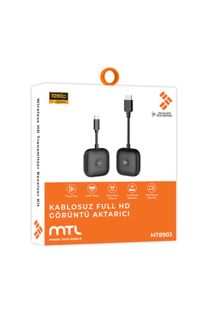 Kablosuz Görüntü Aktarıcı Type-C - 1080P 60Hz, USB-C TX-RX, Tak Çalıştır, TV-PC Bağlantı Kiti