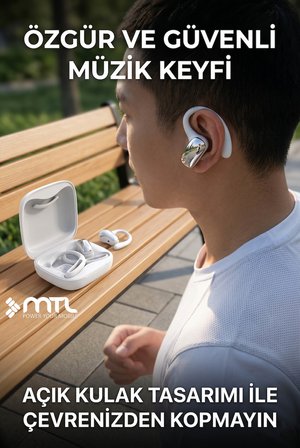 OWS Sporcu Kablosuz Bluetooth Kulaklık Kulak Üstü Ultra Konforlu Air Conduction Tipi MT934