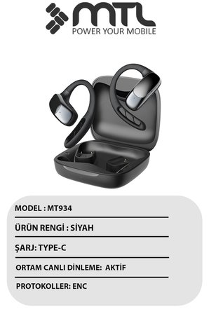 OWS Sporcu Kablosuz Bluetooth Kulaklık Kulak Üstü Ultra Konforlu Air Conduction Tipi MT934