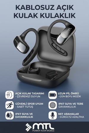 OWS Sporcu Kablosuz Bluetooth Kulaklık Kulak Üstü Ultra Konforlu Air Conduction Tipi MT934