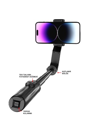 Gimbal Sabitleyici ve Tripod Bluetooth Kumandalı 9 Renk Led Işıklı Selfie Çubuğu MT6703