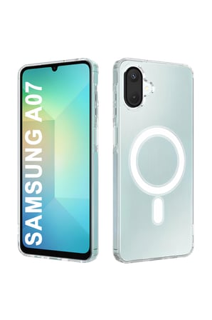 Samsung Galaxy A07 Kılıf Magsafe Aksesuar Destekli Şeffaf Darbe Emici Kapak Kılıf