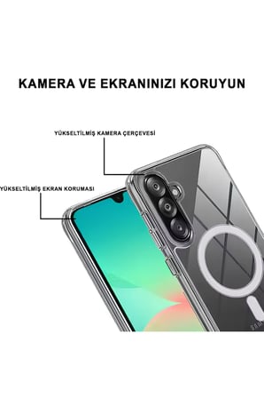 Samsung Galaxy A17 Şeffaf Magsafe Kılıf MTL SAFE