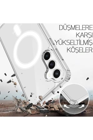 Samsung Galaxy S25 FE Uyumlu Şeffaf Magsafe Kılıf MTL SAFE