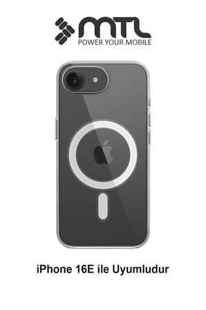 iPhone 16E Uyumlu Animasyonlu Şeffaf Magsafe Şarj Destekli Sararmayan Sert Origin Kılıf