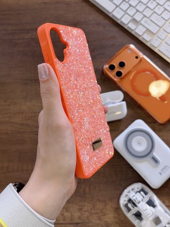 Samsung A07 / A08 Uyumlu Kadife İç Yüzey Tasarımlı Taşlı Işıltılı Parlak Pırlanta Kılıf Dia Plus
