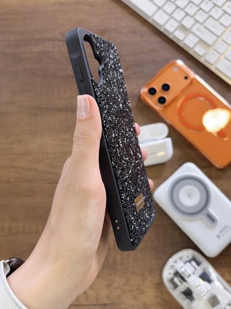 Samsung A07 Uyumlu Kadife İç Yüzey Tasarımlı Taşlı Işıltılı Parlak Pırlanta Kılıf Dia Plus