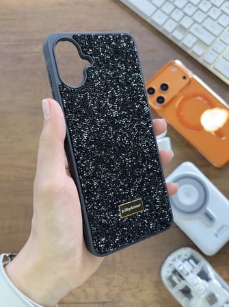 Samsung A07 Uyumlu Kadife İç Yüzey Tasarımlı Taşlı Işıltılı Parlak Pırlanta Kılıf Dia Plus