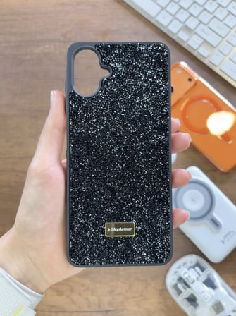Samsung A07 Uyumlu Kadife İç Yüzey Tasarımlı Taşlı Işıltılı Parlak Pırlanta Kılıf Dia Plus