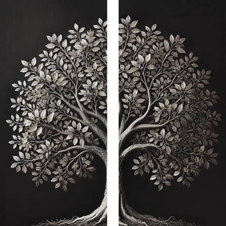 2li Eskitme Krom Ağaç Kanvas Tablo 60x120cm
