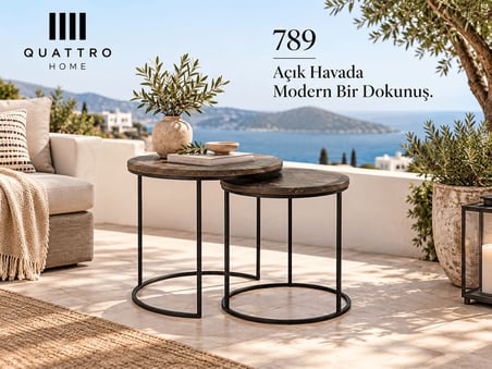 Lunessa 789 İkili Zigon Sehpa-Büyük Sehpa: 51 × 51 cm Büyük Sehpa Yüksekliği: 52 cm Küçük Sehpa: 40 × 40 cm Küçük Sehpa Yüksekliği: 47 cm