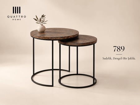 Lunessa 789 İkili Zigon Sehpa-Büyük Sehpa: 51 × 51 cm Büyük Sehpa Yüksekliği: 52 cm Küçük Sehpa: 40 × 40 cm Küçük Sehpa Yüksekliği: 47 cm