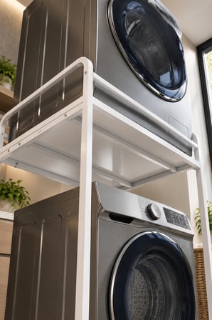 SuloraHome Çamaşır Makinesi Üstü Metal Raf Ünitesi - Beyaz 66 cm